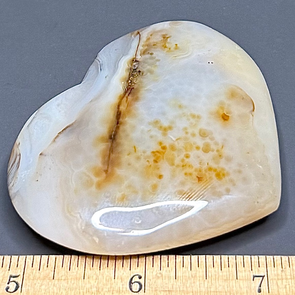 H102 Black Skin Agate Heart - Image 3