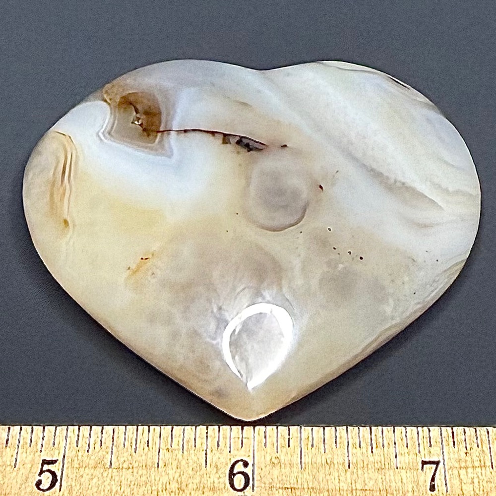 H102 Black Skin Agate Heart - Image 2