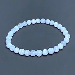 BR106 Blue Lace Agate Gemstone Bead Bracelet