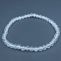 BR302 Crystal Quartz Gemstone Bead Bracelet