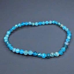 BR304 Faceted Apatite Gemstone Bead Bracelet