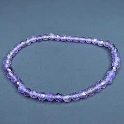 BR305 Faceted Amethyst Gemstone Beads Bracelet