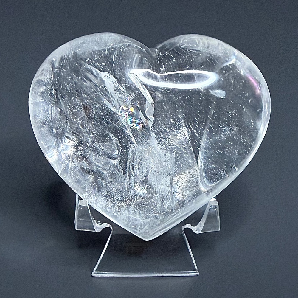 H607 Clear Quartz Heart