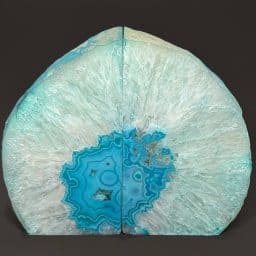 BK402 Teal Brazilian Agate Bookends