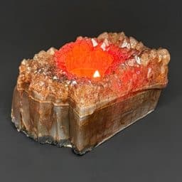 LT311 Orange Crackle Quartz Candle Holder