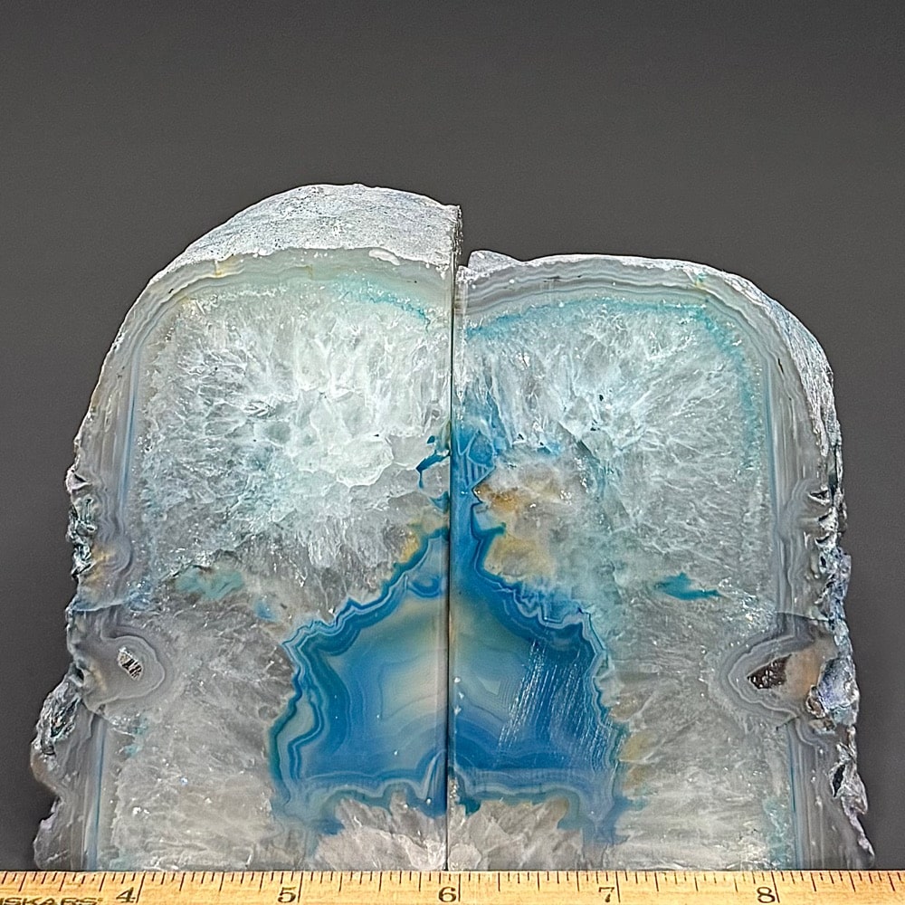 BK811 Teal Brazilian Agate Bookends
