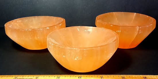 Peach Selenite bowl