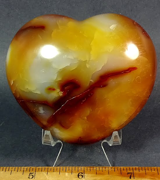 Heart carved from Carnelian Agate