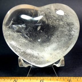 gemstone Heart carved from Clear Quartz from Brazil