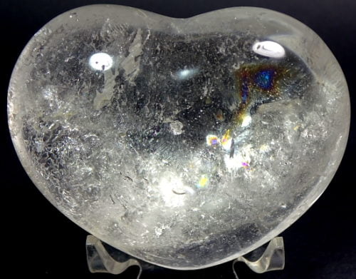 gemstone Heart carved from Clear Quartz from Brazil