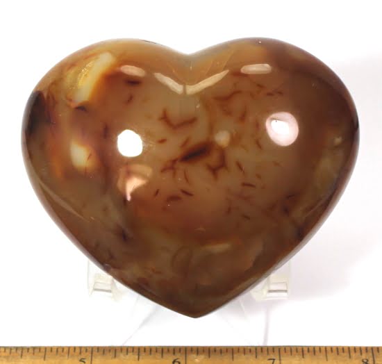 Heart carved from Carnelian