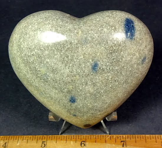 Dumortierite in Quartz carved into a lovely heart