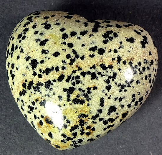 Heart carved from Dalmatian Stone