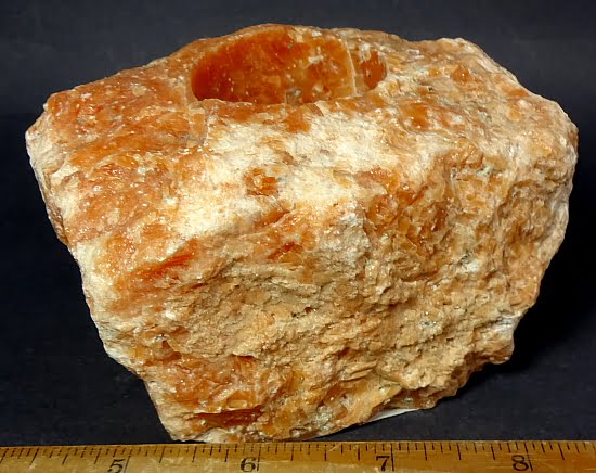 Orange Calcite Candle Holder