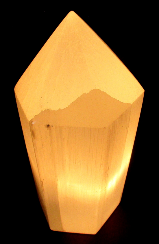 Selenite Obelisk Lamp