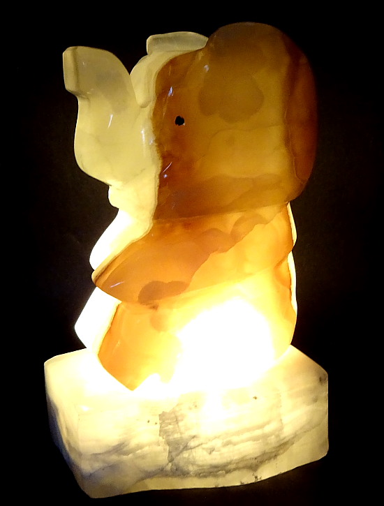 Onyx Baby Elephant Lamp