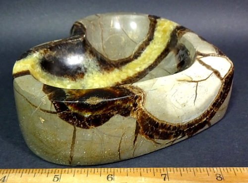 heart shaped bowl carved from a Septarian Nodule from Utah