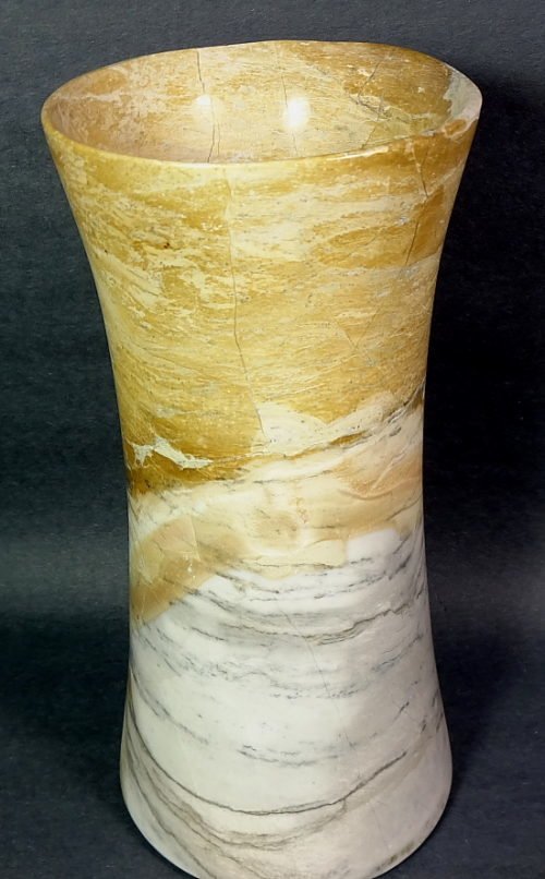 vase carved from Peacock Marble from China