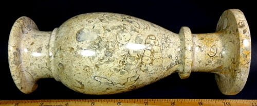vase carved from Fossil Marble from Pakistan