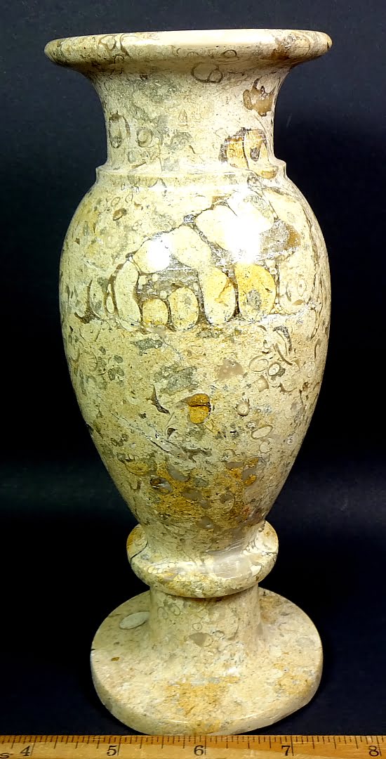 vase carved from Fossil Marble from Pakistan