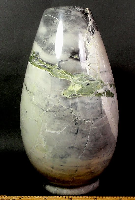 vase carved from Peacock Marble from China