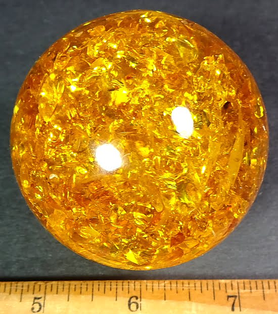Sphere made from Reconstituted Amber