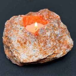 LT104 Orange Calcite Tea Light