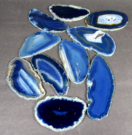 Small Blue Brazilian Agate Slabs