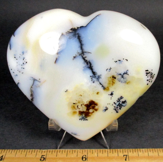 H102 Black Skin Agate Heart