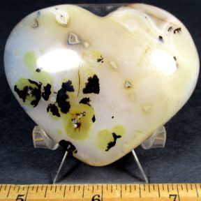 H407 Blackskin Agate Heart