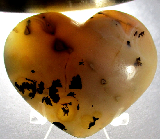 H407 Blackskin Agate Heart