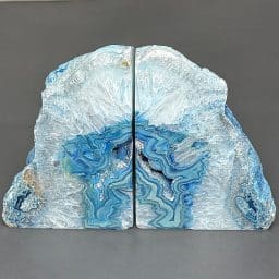 CL311 Chipped Blue Brazilian Agate Bookends