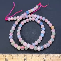 B305 Morganite Heliodore Aquamarine Round Beads